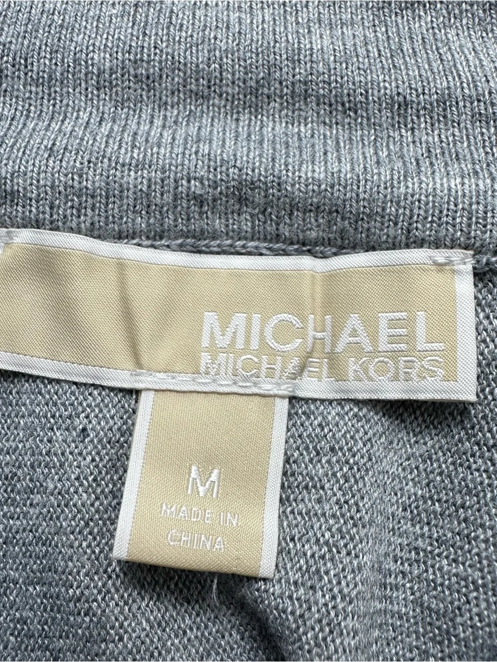 Michael Kors Heather Gray Cowl Neck Tunic Sweater Zipper Sleeves